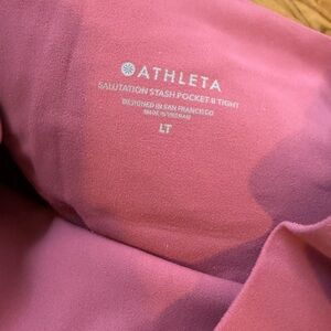 Athleta Fuchsia Salutation Stash Pocket II Tights